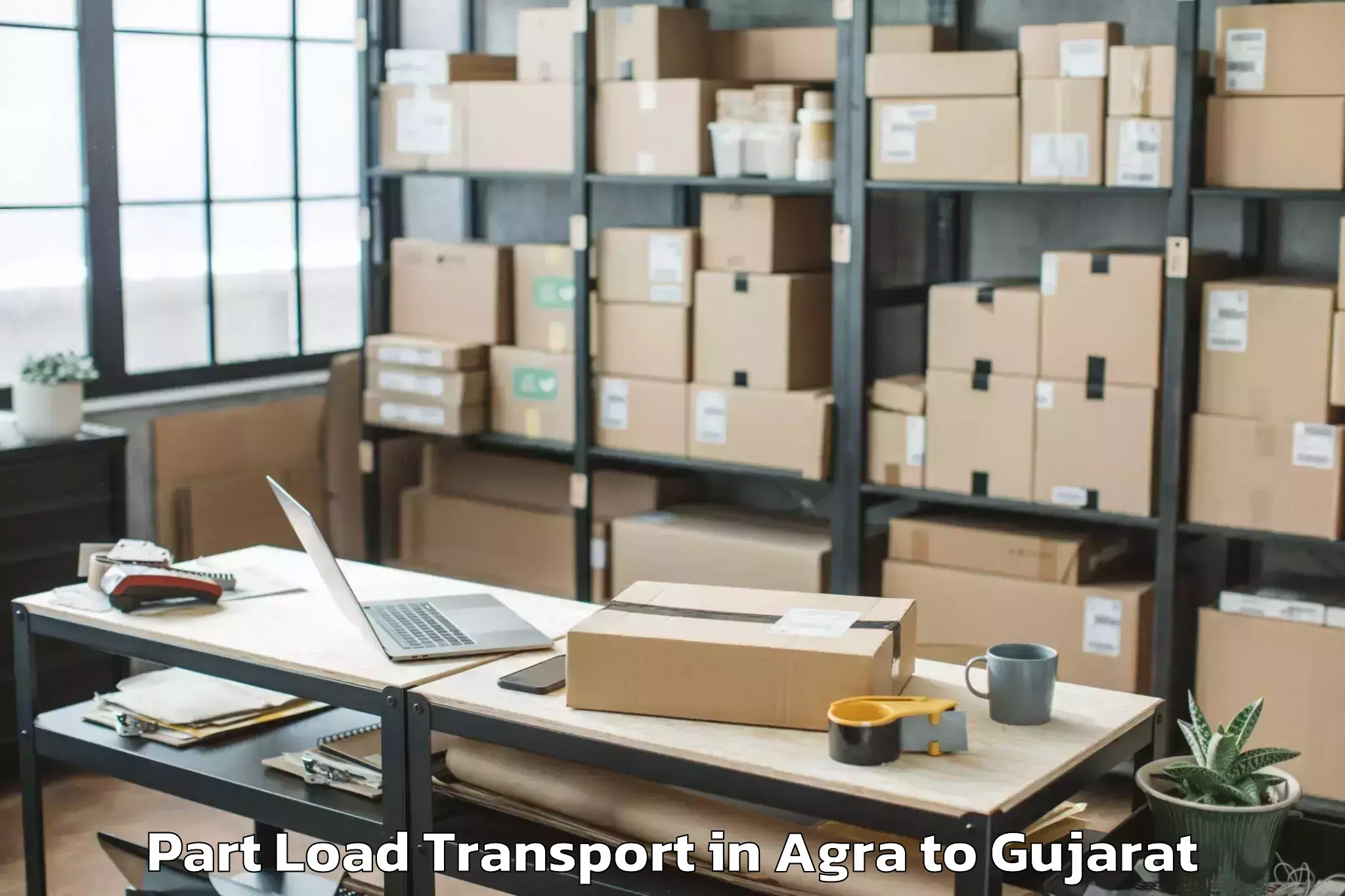 Trusted Agra to Visavadar Part Load Transport